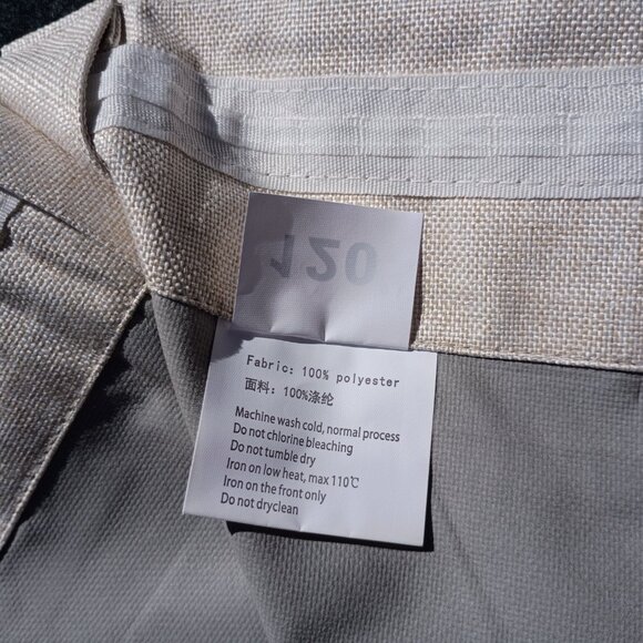 Shield Linen Blackout Curtains Light Cream Curtain Panels 50 x 120 Pair NEW - Picture 8 of 16